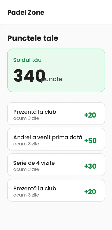 Ecranul cu punctele strânse