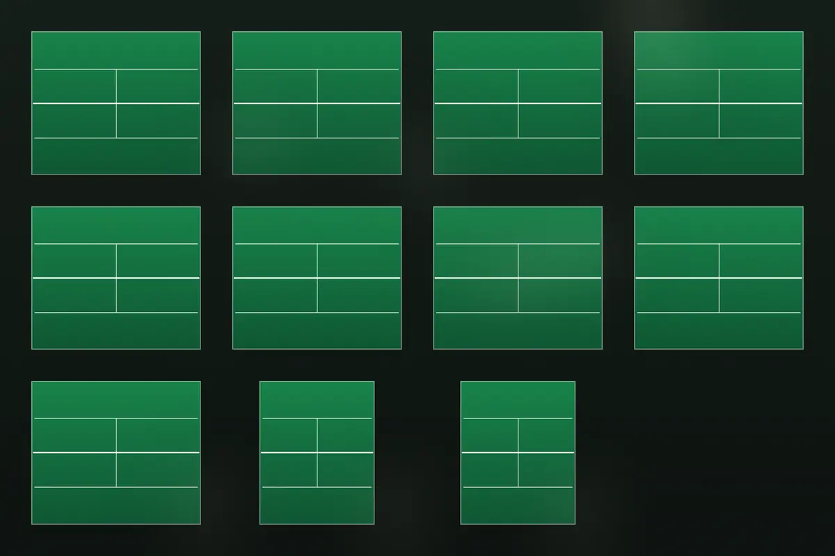 Vedere de ansamblu peste mai multe terenuri de padel